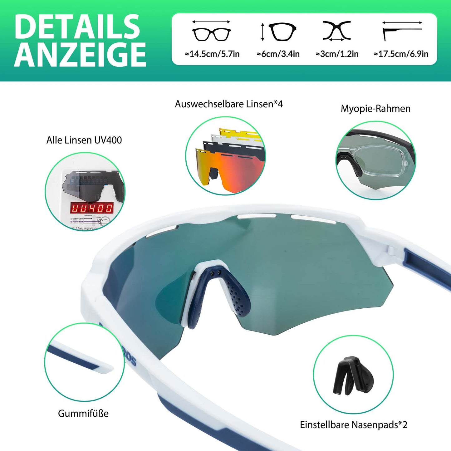 Polarisierte Fahrradbrille mit 4 Wechselgläser ROCKBROS