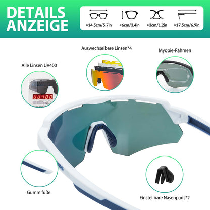 Polarisierte Fahrradbrille mit 4 Wechselgläser ROCKBROS