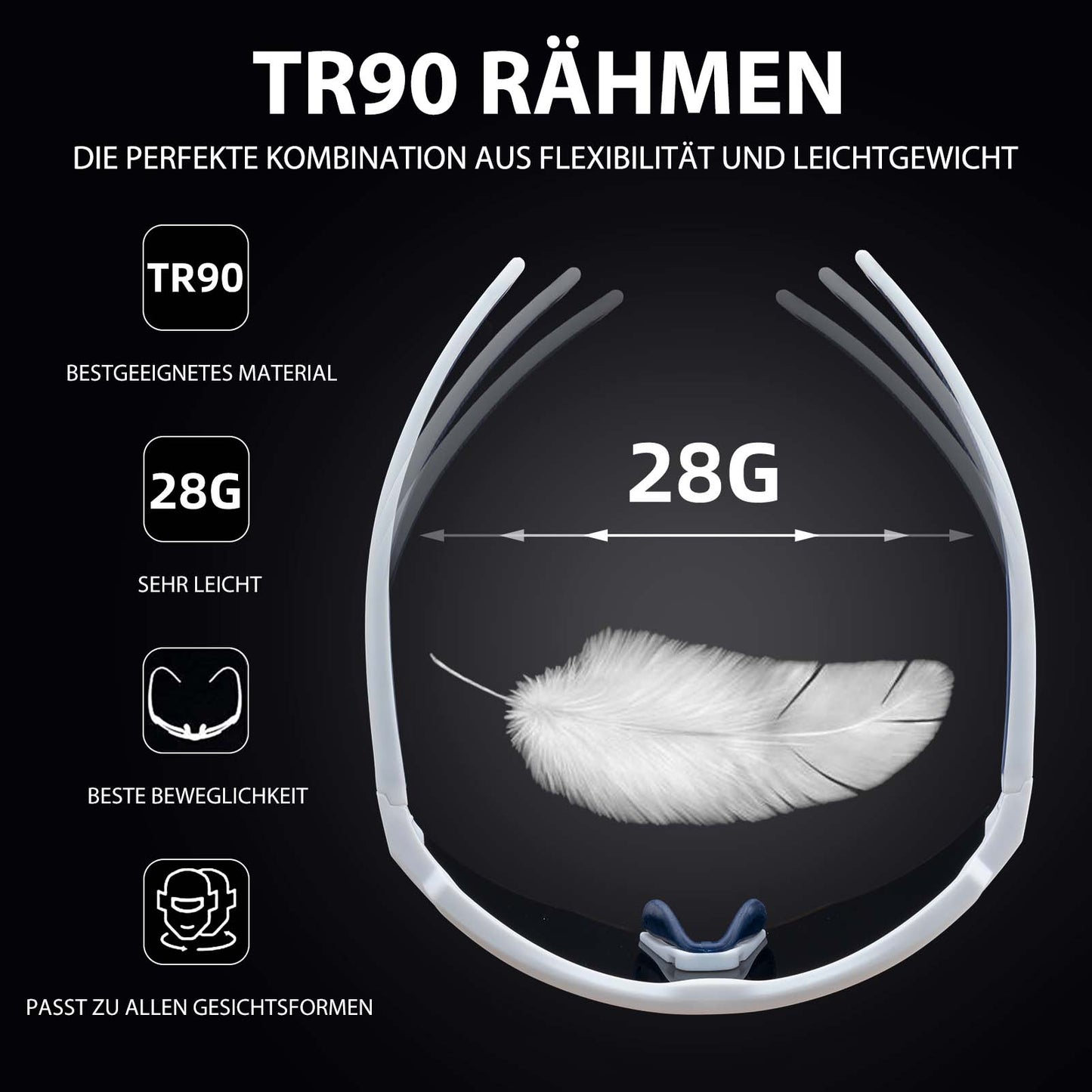 Polarisierte Fahrradbrille mit 4 Wechselgläser ROCKBROS