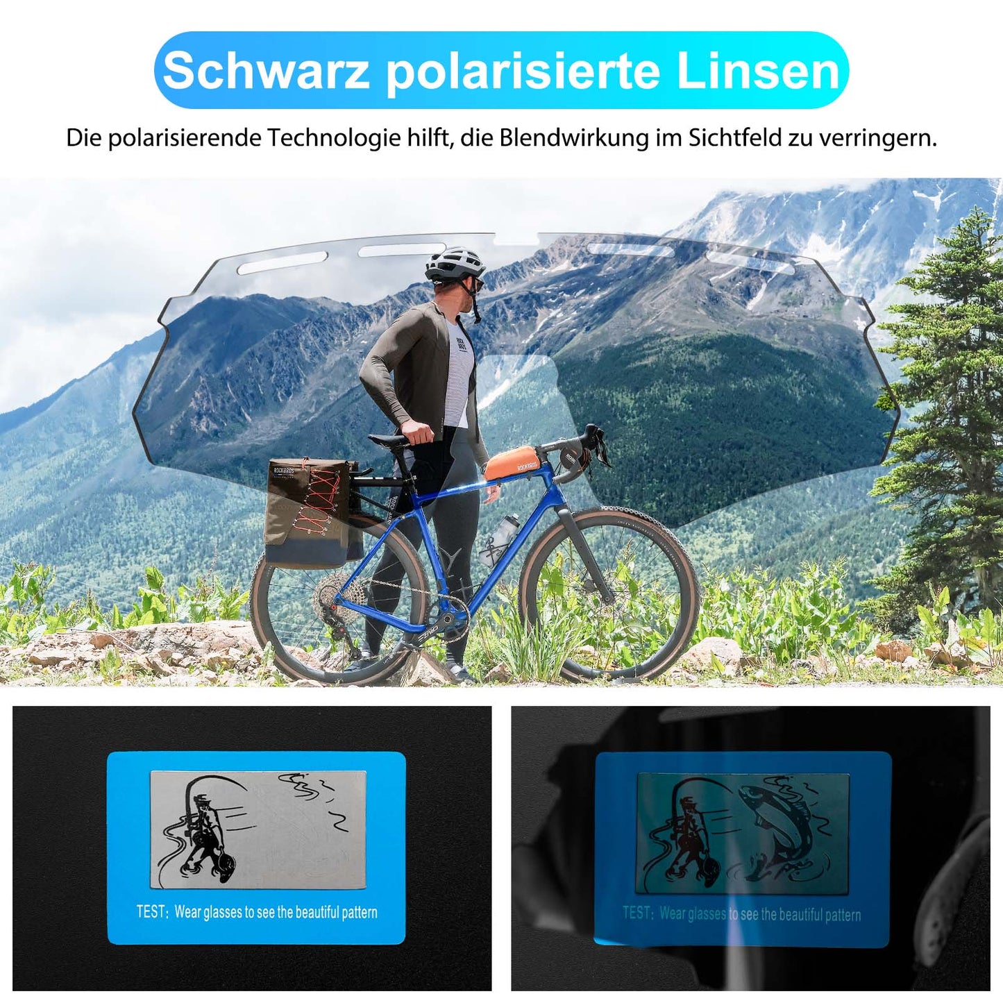 Polarisierte Fahrradbrille mit 4 Wechselgläser ROCKBROS