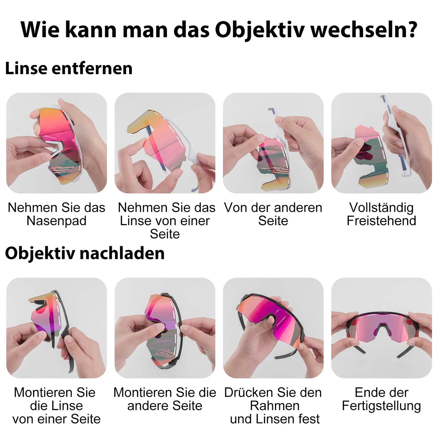 Polarisierte Fahrradbrille mit 4 Wechselgläser ROCKBROS