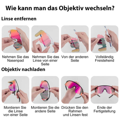 Polarisierte Fahrradbrille mit 4 Wechselgläser ROCKBROS