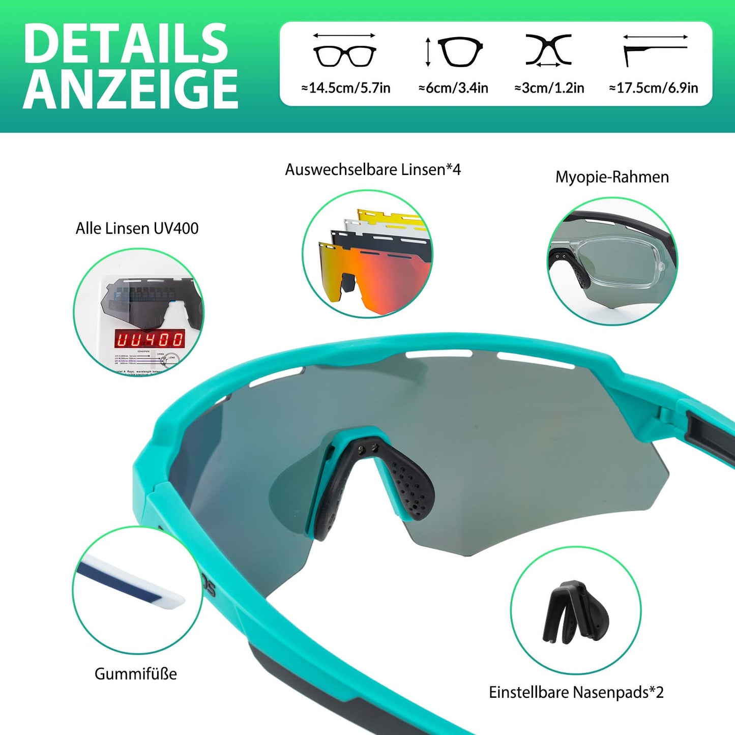 Polarisierte Fahrradbrille mit 4 Wechselgläser ROCKBROS