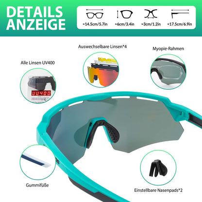 Polarisierte Fahrradbrille mit 4 Wechselgläser ROCKBROS