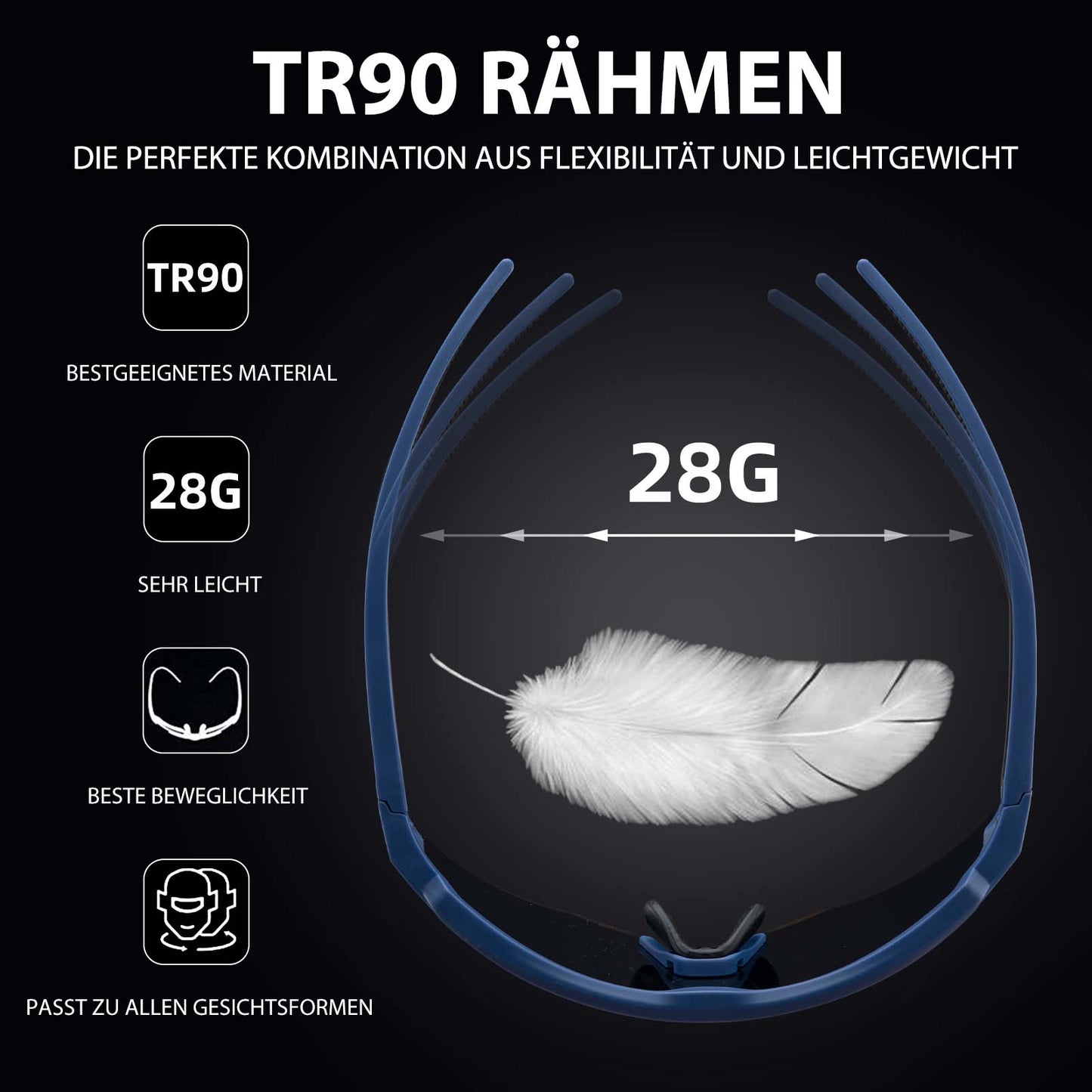 Polarisierte Fahrradbrille mit 4 Wechselgläser ROCKBROS