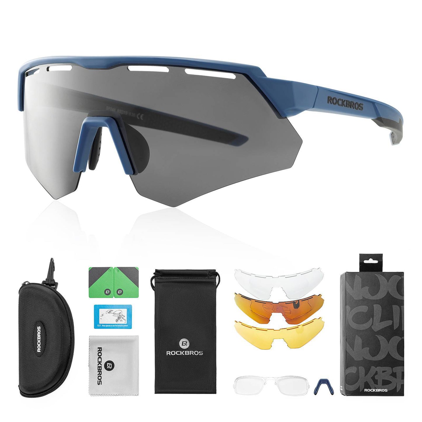 Polarisierte Fahrradbrille mit 4 Wechselgläser ROCKBROS