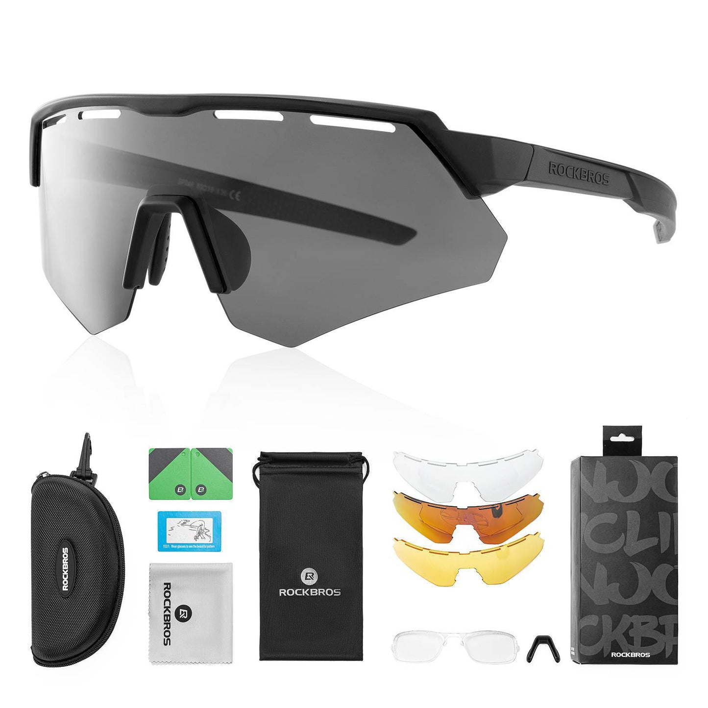 Polarisierte Fahrradbrille mit 4 Wechselgläser ROCKBROS