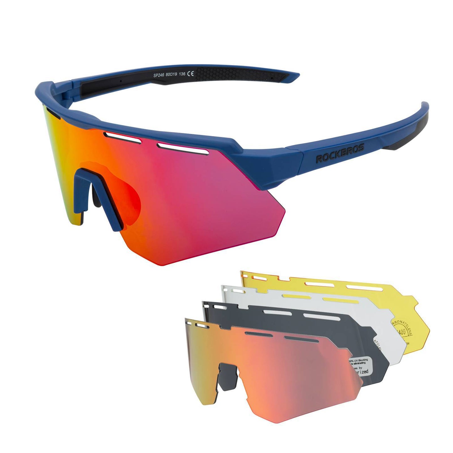 Polarisierte Fahrradbrille mit 4 Wechselgläser ROCKBROS