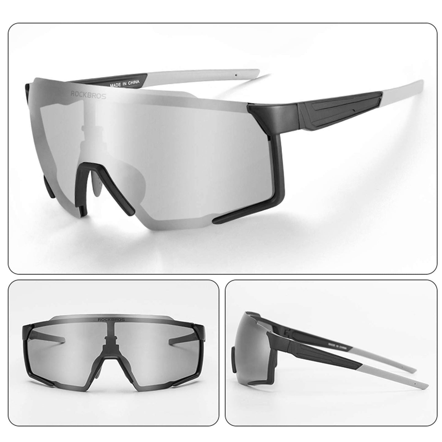 Polarisierte Sonnenbrille Fahrradbrille für Outdoor-Sport Schwarz ROCKBROS