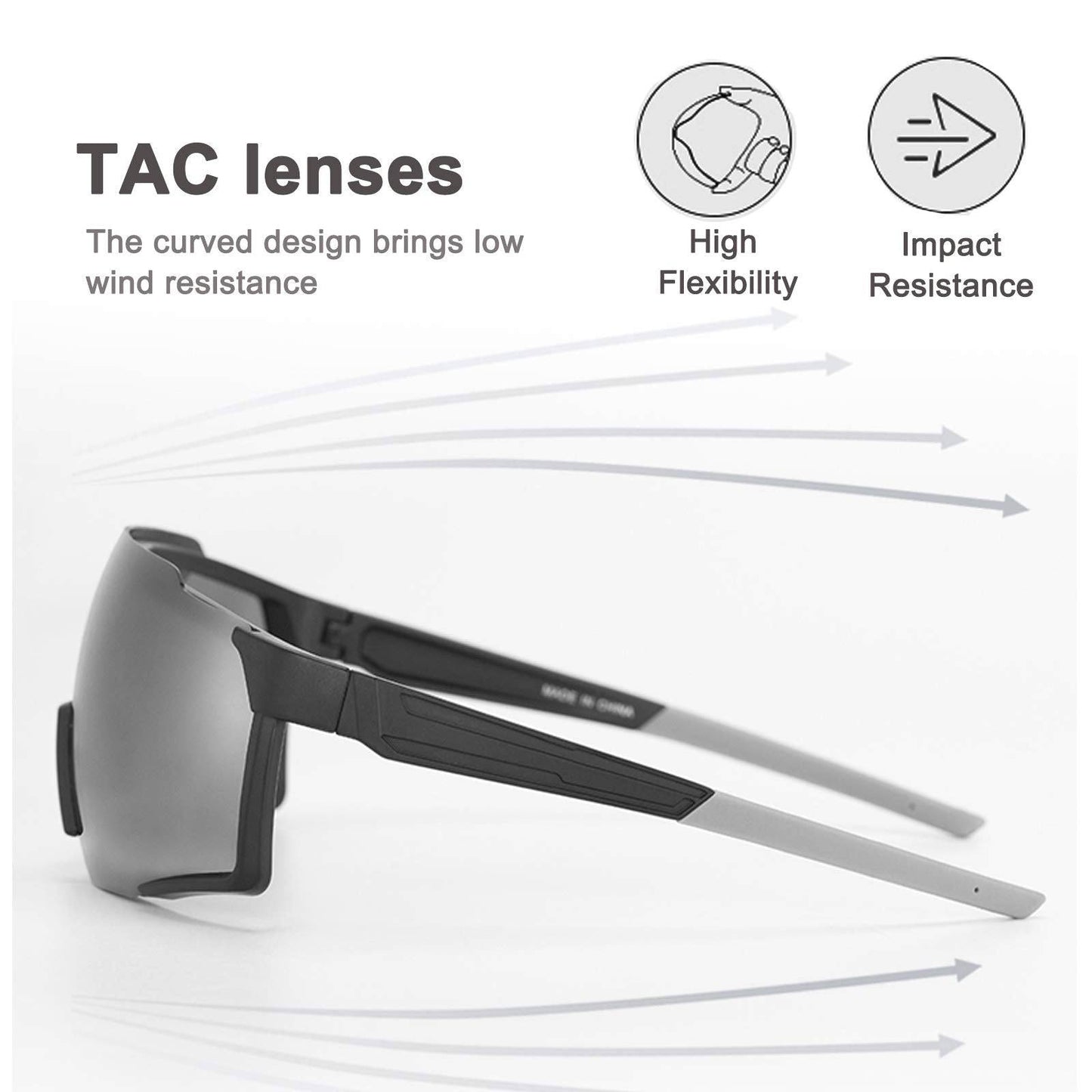 Polarisierte Sonnenbrille Fahrradbrille für Outdoor-Sport Schwarz ROCKBROS