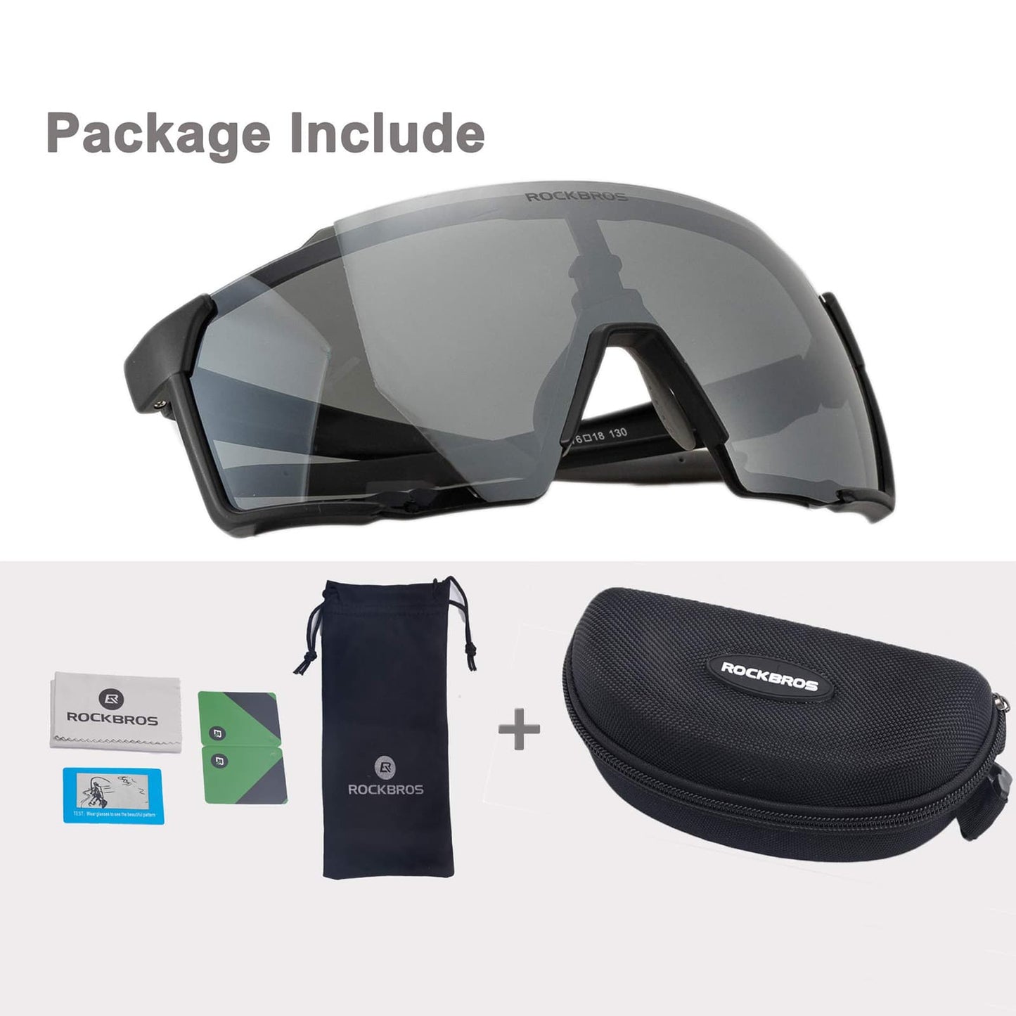 Polarisierte Sonnenbrille Fahrradbrille für Outdoor-Sport Schwarz ROCKBROS