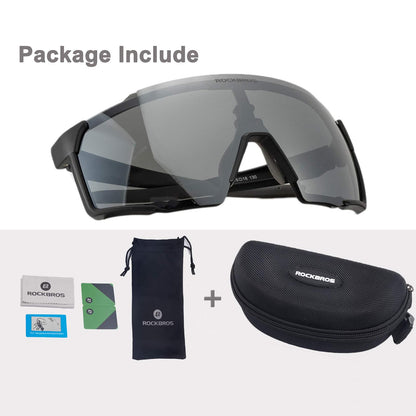 Polarisierte Sonnenbrille Fahrradbrille für Outdoor-Sport Schwarz ROCKBROS