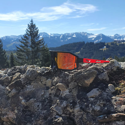 Polarisierte Sonnenbrille Fahrradbrille Unisex Schwarz-Rot ROCKBROS