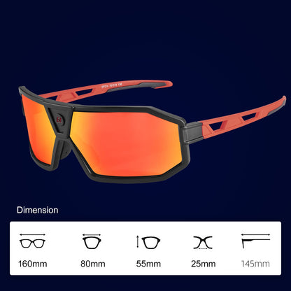 Polarisierte Sonnenbrille Fahrradbrille Unisex Schwarz-Rot ROCKBROS
