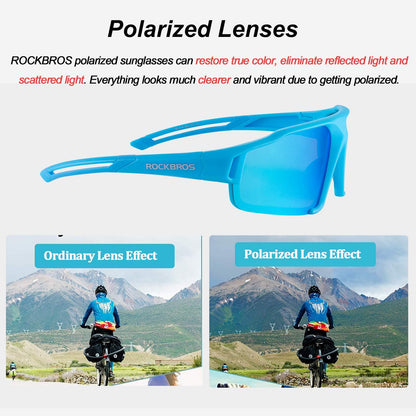 polarisierte Sonnenbrille mit UV400 Schutz Hellblau Unisex ROCKBROS