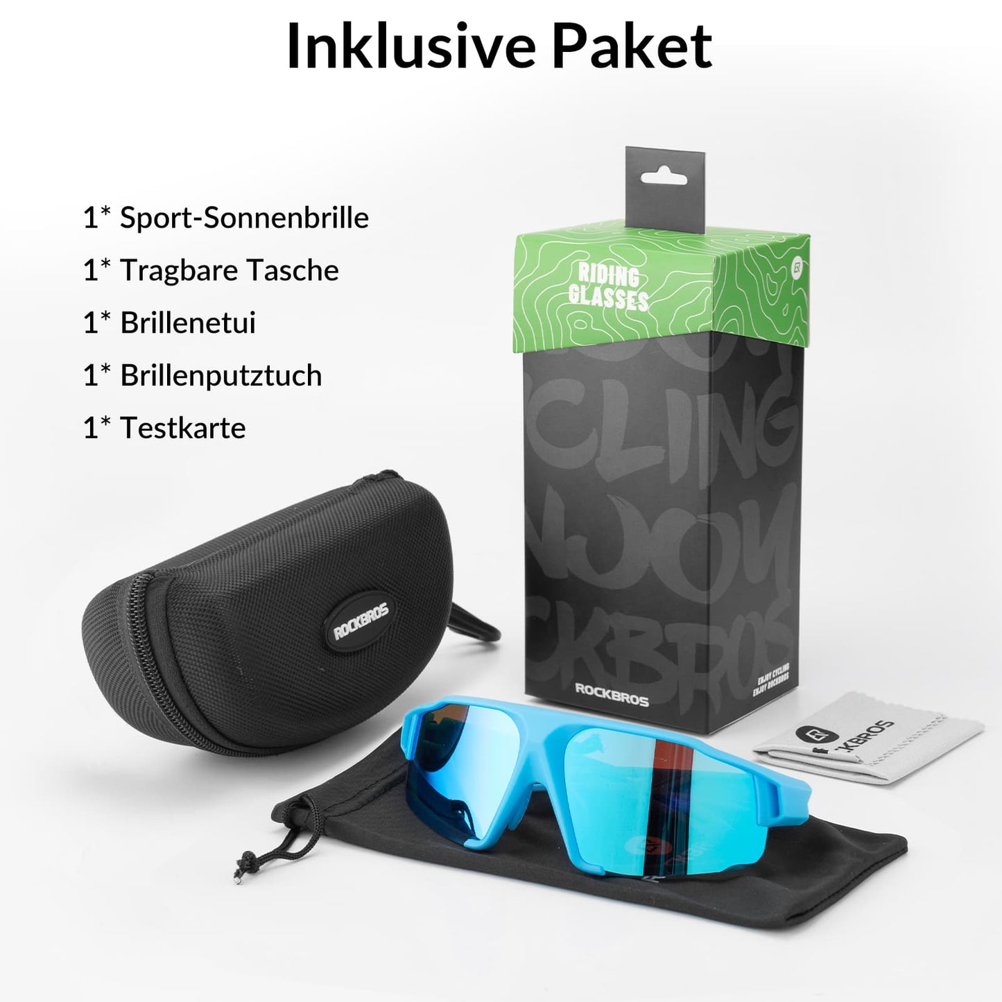 polarisierte Sonnenbrille mit UV400 Schutz Hellblau Unisex ROCKBROS