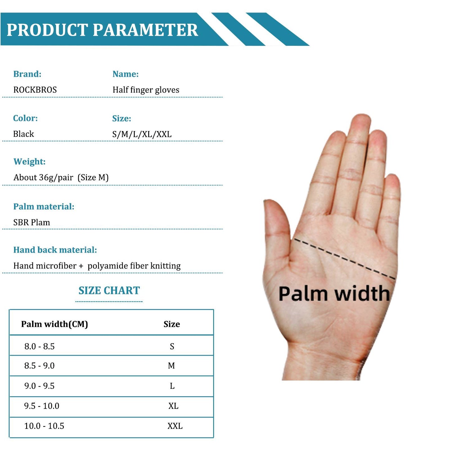 Radsport Halbfingerhandschuhe Universal Trainingshandschuhe ROCKBROS