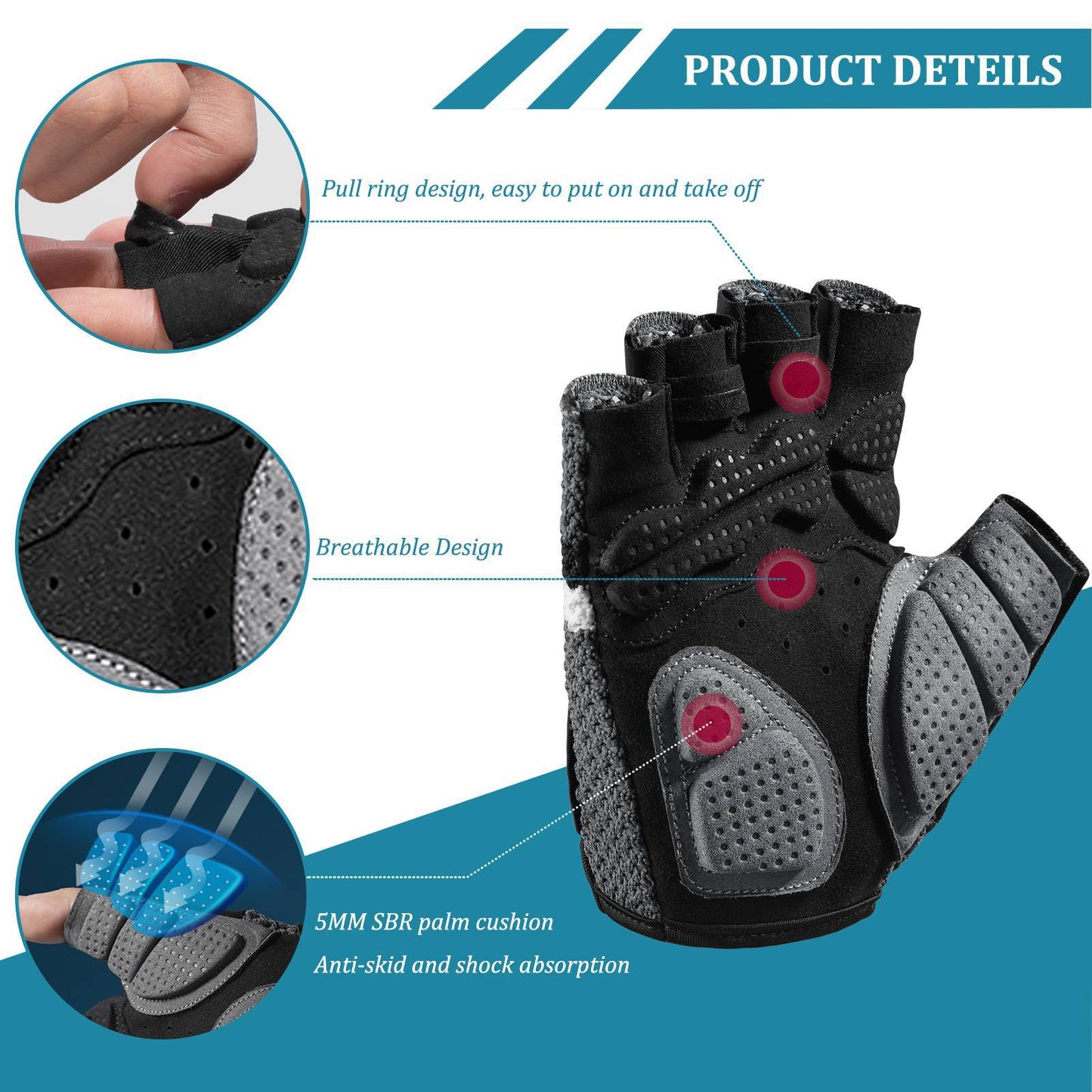 Radsport Halbfingerhandschuhe Universal Trainingshandschuhe ROCKBROS