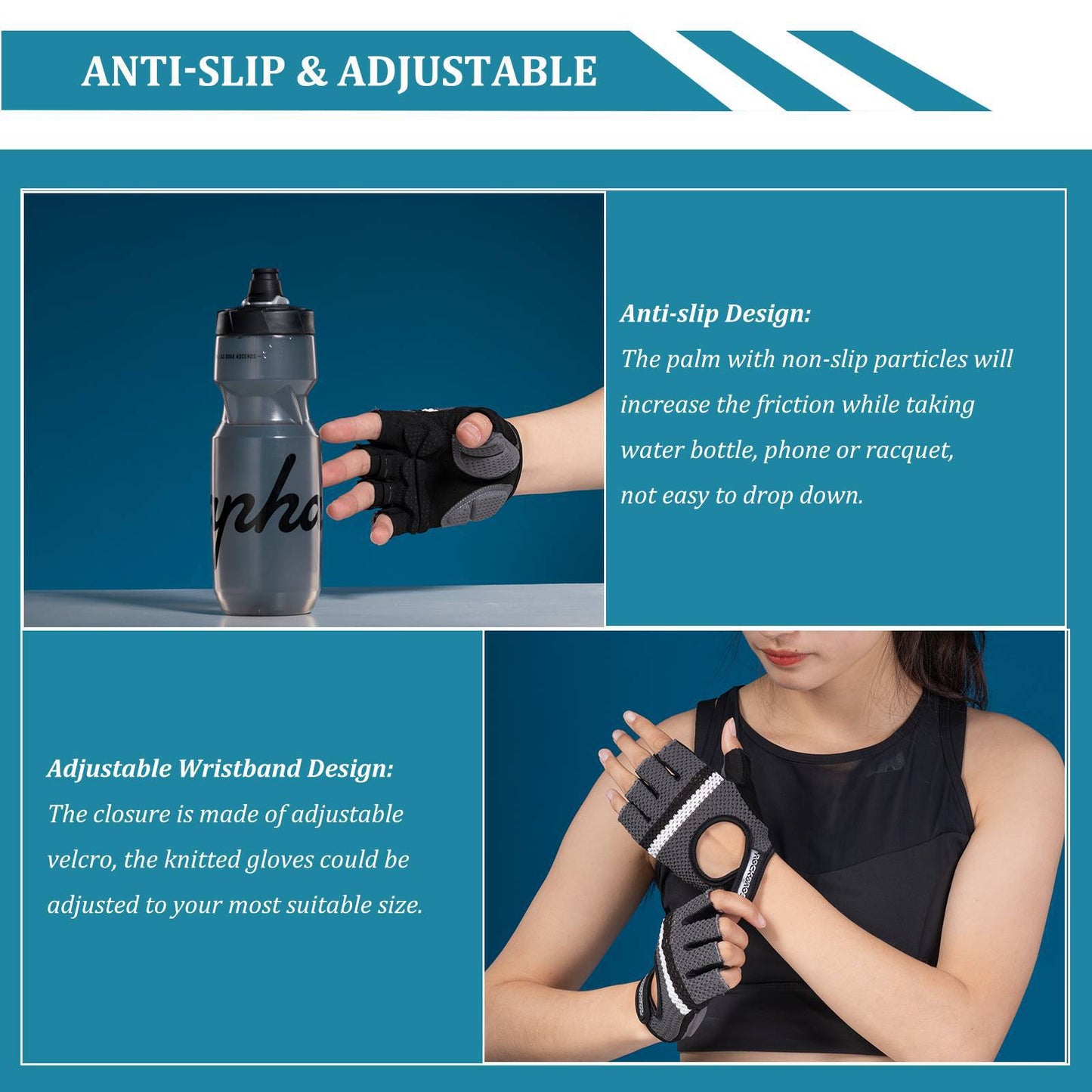 Radsport Halbfingerhandschuhe Universal Trainingshandschuhe ROCKBROS