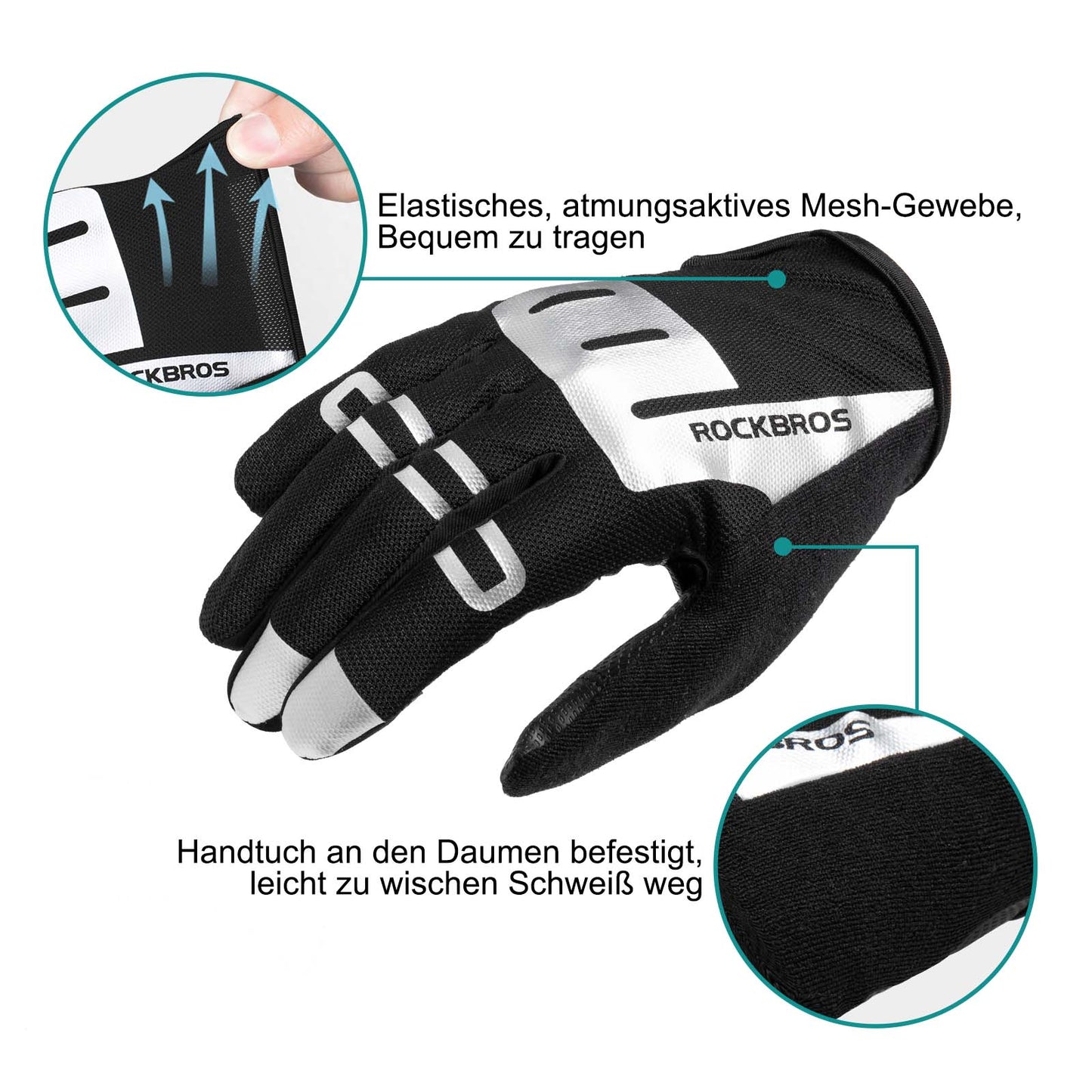Reithandschuhe Full Finger SBR Herren Sporthandschuhe M-XXL ROCKBROS