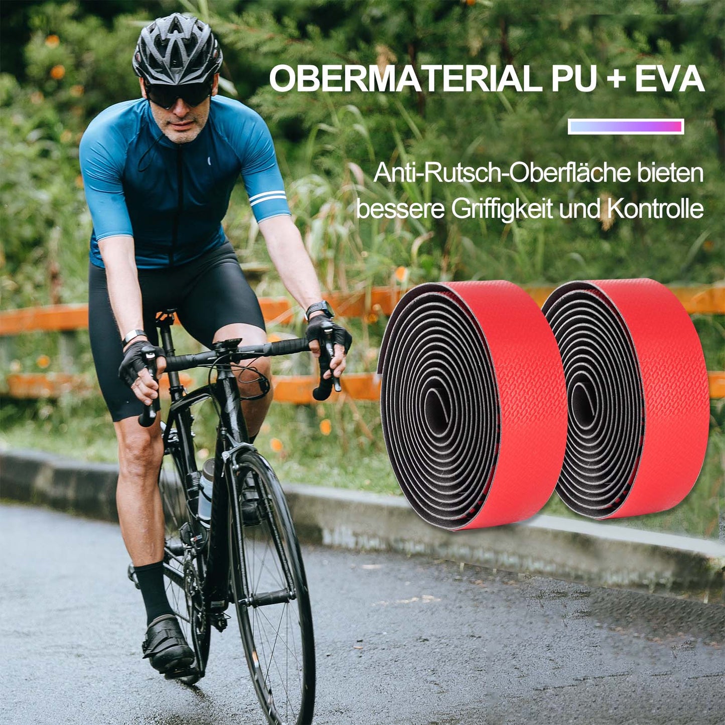 rutschfest Fahrrad Lenkerband für MTB Rennrad 2 Rollen ROCKBROS