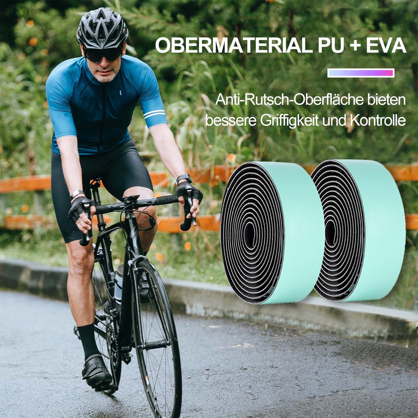 rutschfest Fahrrad Lenkerband für MTB Rennrad 2 Rollen ROCKBROS