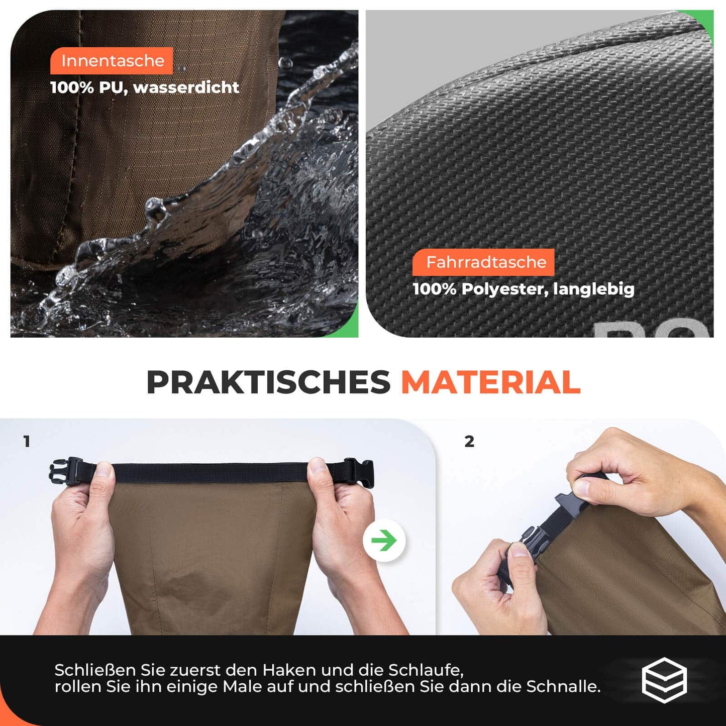 Satteltasche Wasserdichte Fahrradtasche Erweiterbar mit Innentasche ROCKBROS