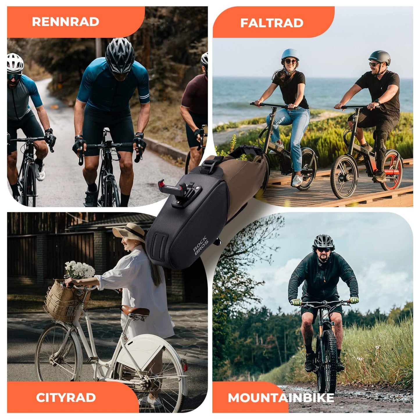 Satteltasche Wasserdichte Fahrradtasche Erweiterbar mit Innentasche ROCKBROS