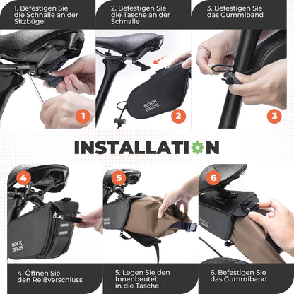 Satteltasche Wasserdichte Fahrradtasche Erweiterbar mit Innentasche ROCKBROS