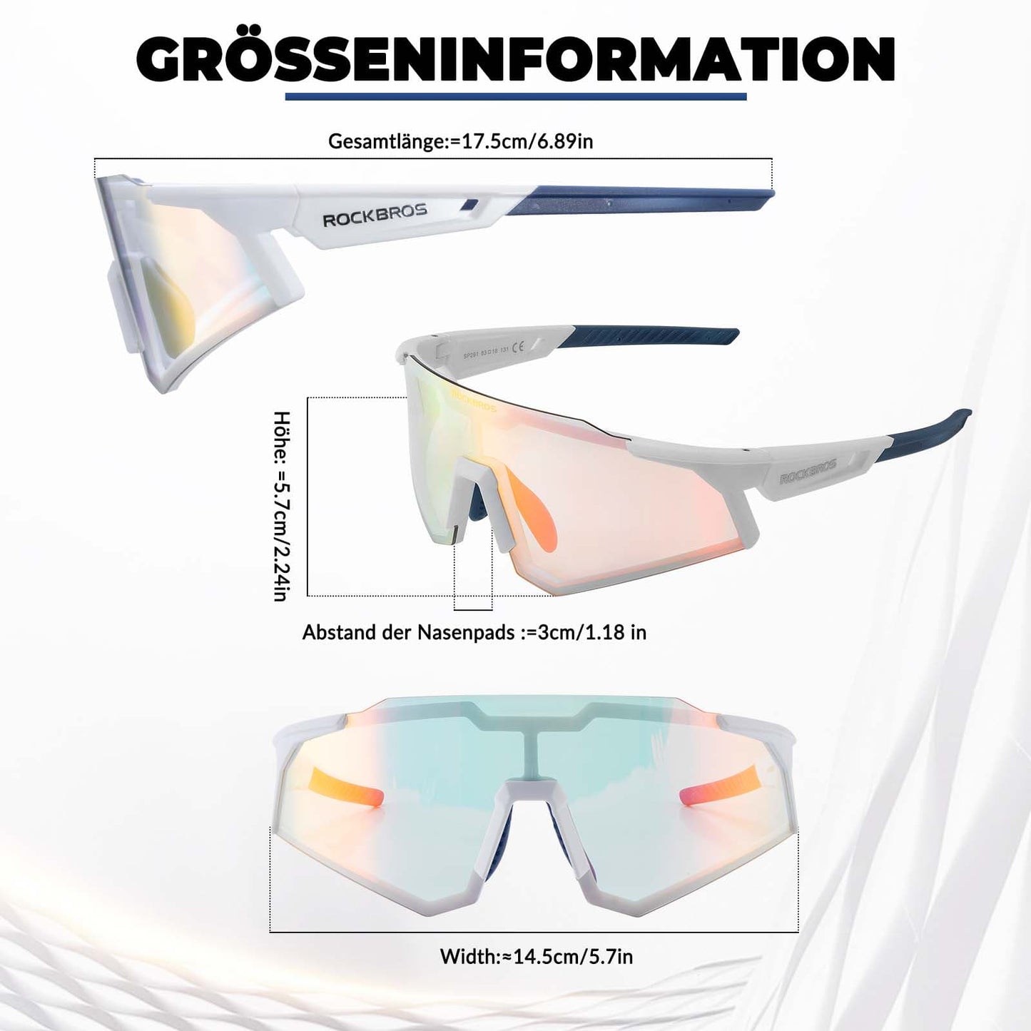 Sonnenbrille Fahrradbrille Selbsttönend Outdoor UV400 Schutz ROCKBROS
