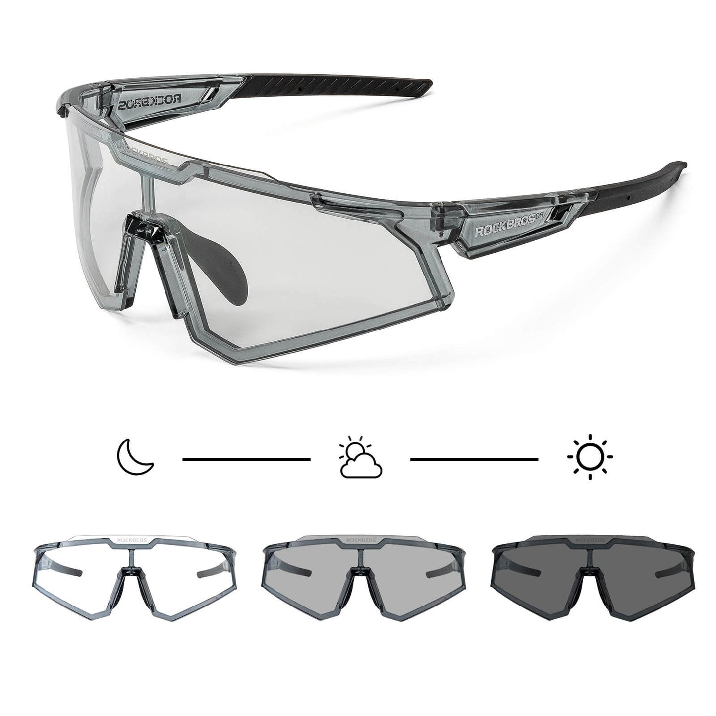 Sonnenbrille Fahrradbrille Selbsttönend Outdoor UV400 Schutz ROCKBROS