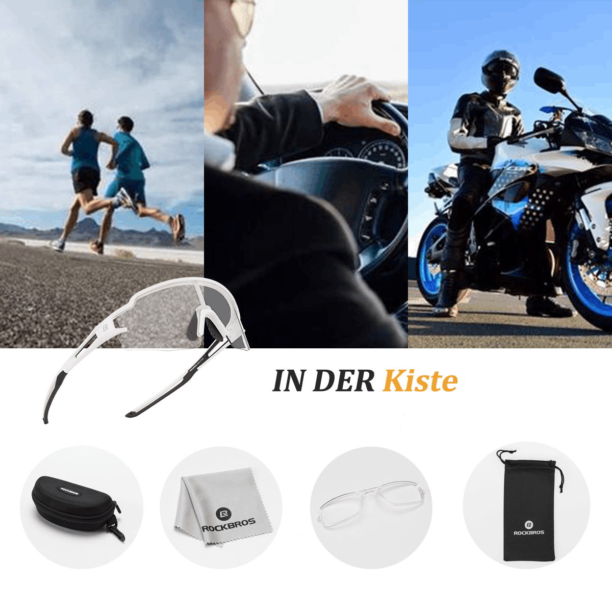 Sonnenbrille für Männer & Frauen UV-Schutz Fahrradbrille ROCKBROS