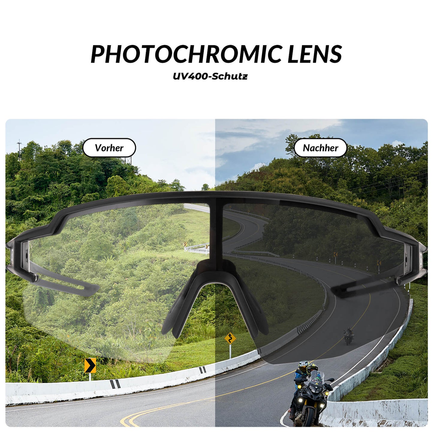 Sonnenbrille für Männer & Frauen UV-Schutz Fahrradbrille ROCKBROS