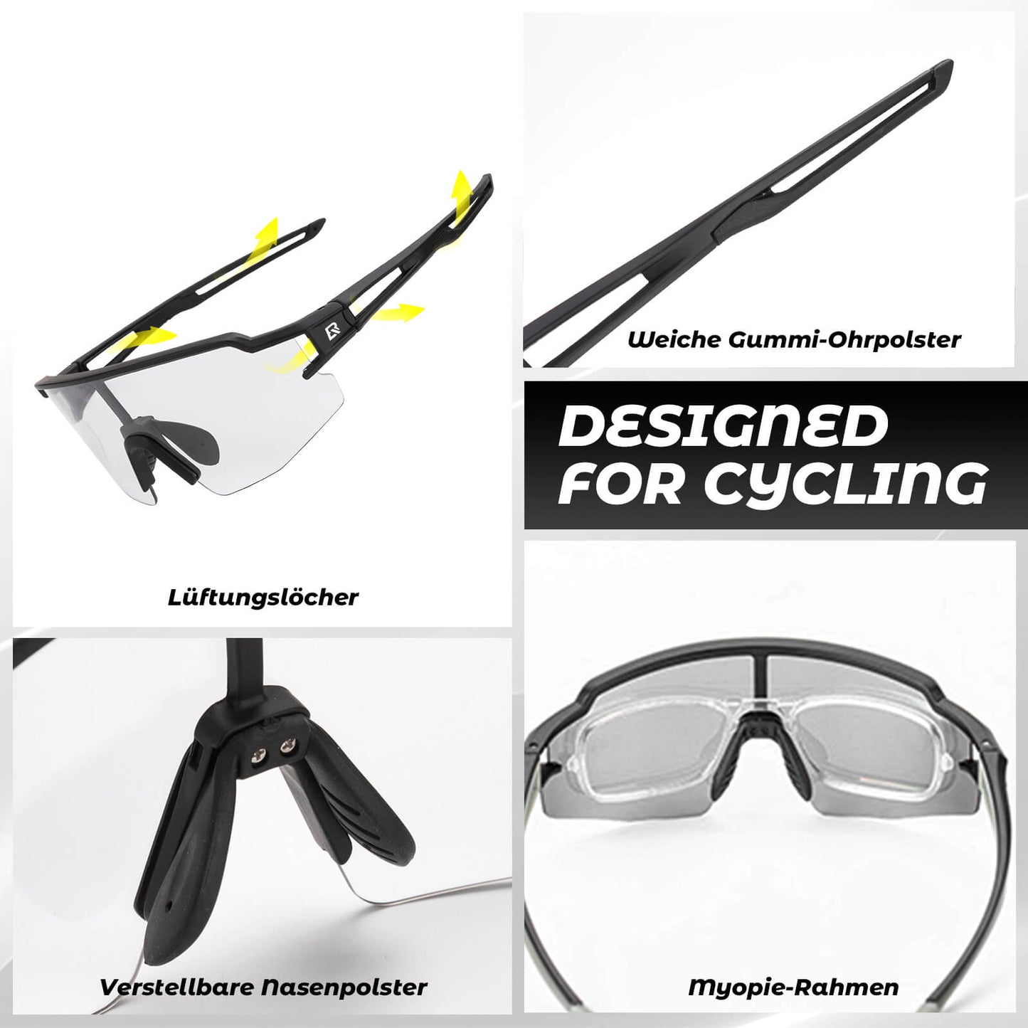 Sonnenbrille für Männer & Frauen UV-Schutz Fahrradbrille ROCKBROS