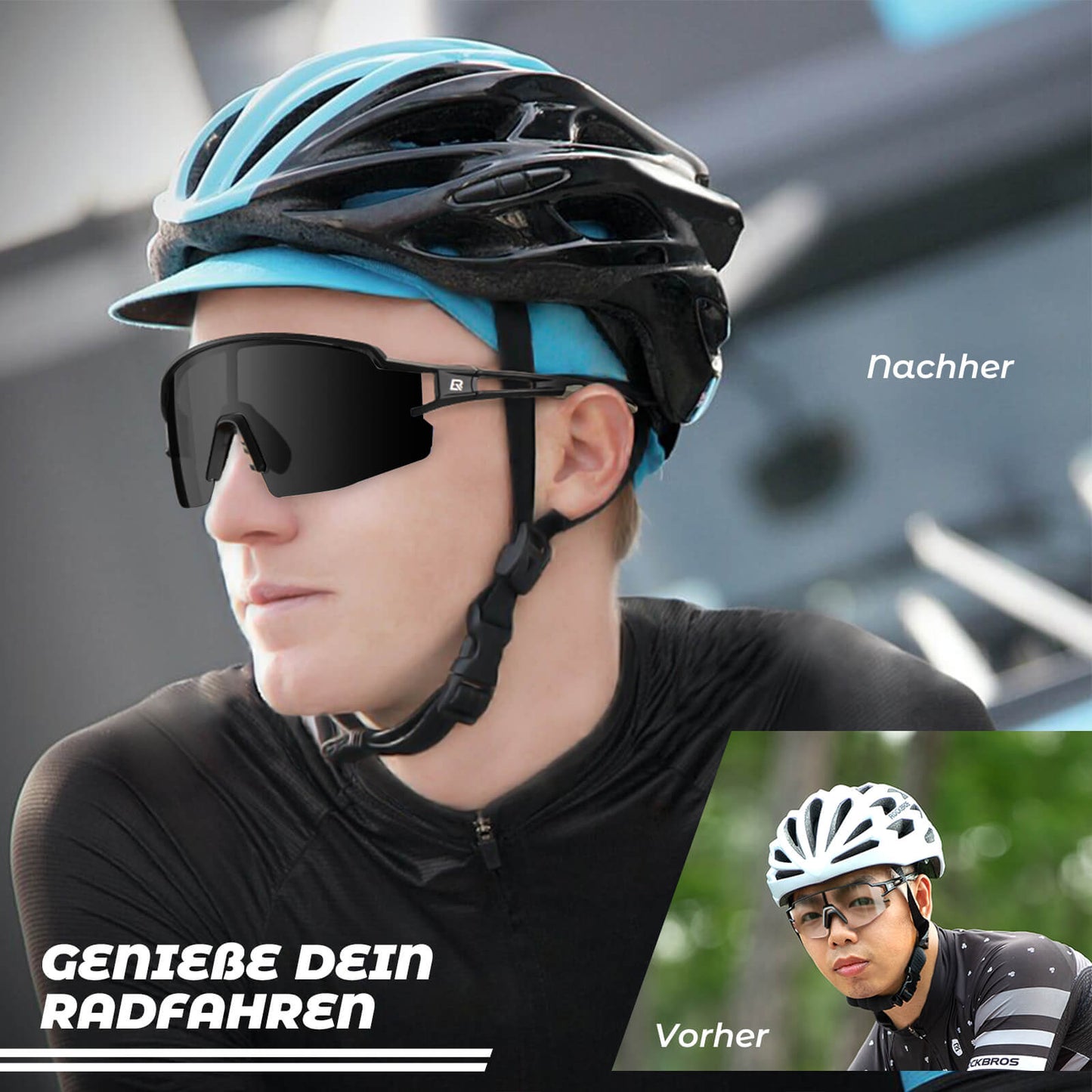Sonnenbrille für Männer & Frauen UV-Schutz Fahrradbrille ROCKBROS