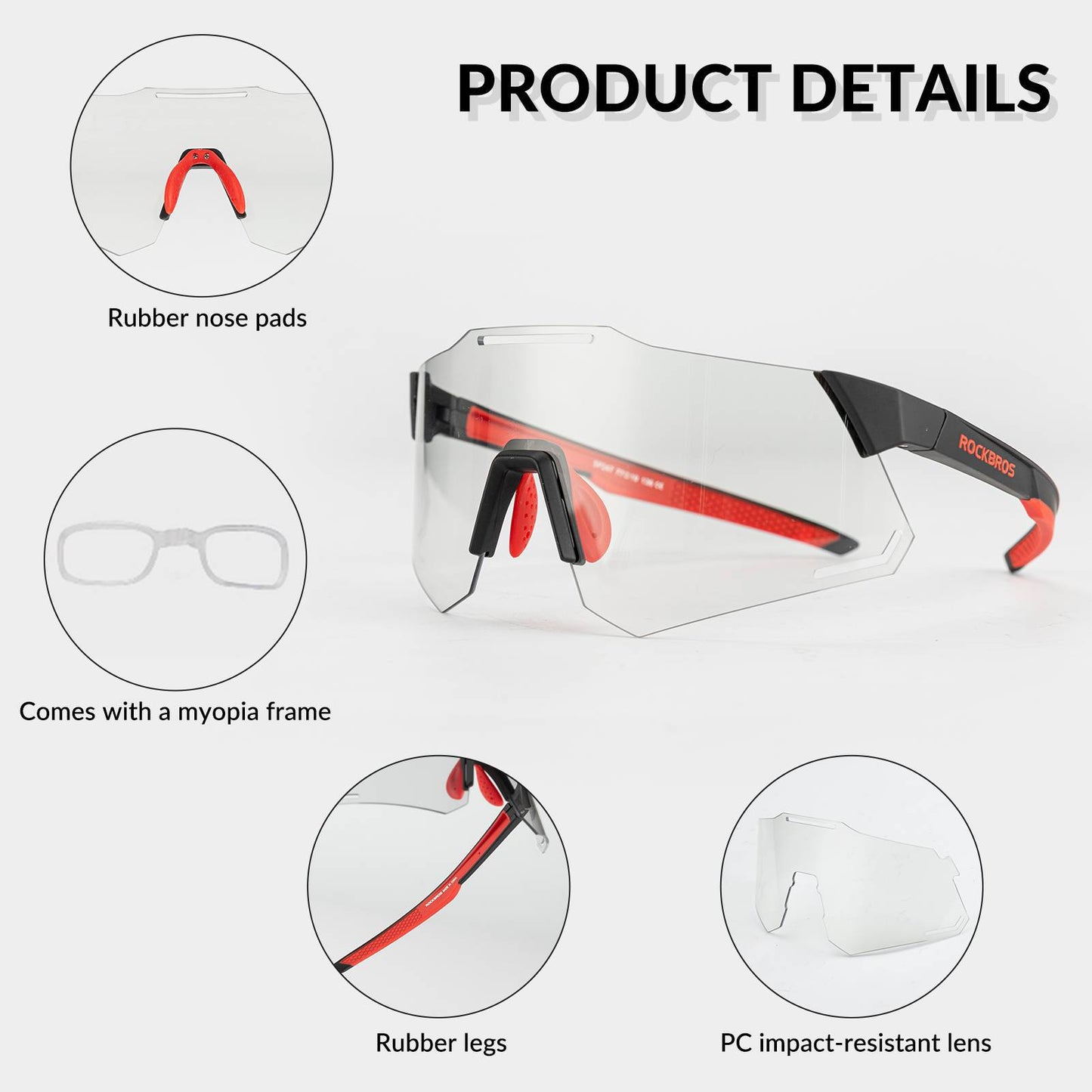 Sonnenbrille UV400 Schutz Radsportbrille für Damen/ Herren ROCKBROS
