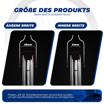 T700 Carbon Laufradsatz 28‘‘ 50mm Scheibenbremse Steckachse Laufrad Set für Rennrad und SHIMANO 8-12 Fach 24 Speichen 36T-Stahllager ROCKBROS