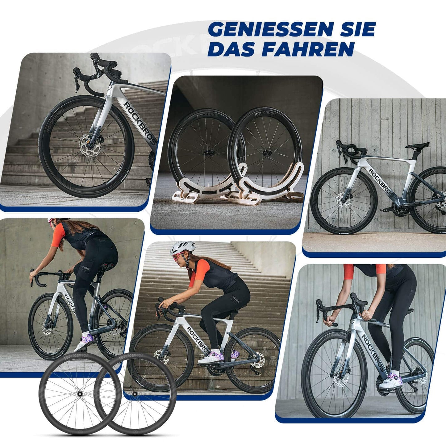 T700 Carbon Laufradsatz 28‘‘ 50mm Scheibenbremse Steckachse Laufrad Set für Rennrad und SHIMANO 8-12 Fach 24 Speichen 36T-Stahllager ROCKBROS