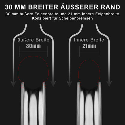 T700 Carbon Laufradsatz 55mm Scheibenbremse Steckachse Laufrad Set für Rennrad Inklusive Vakuum-Reifenkissen ROCKBROS
