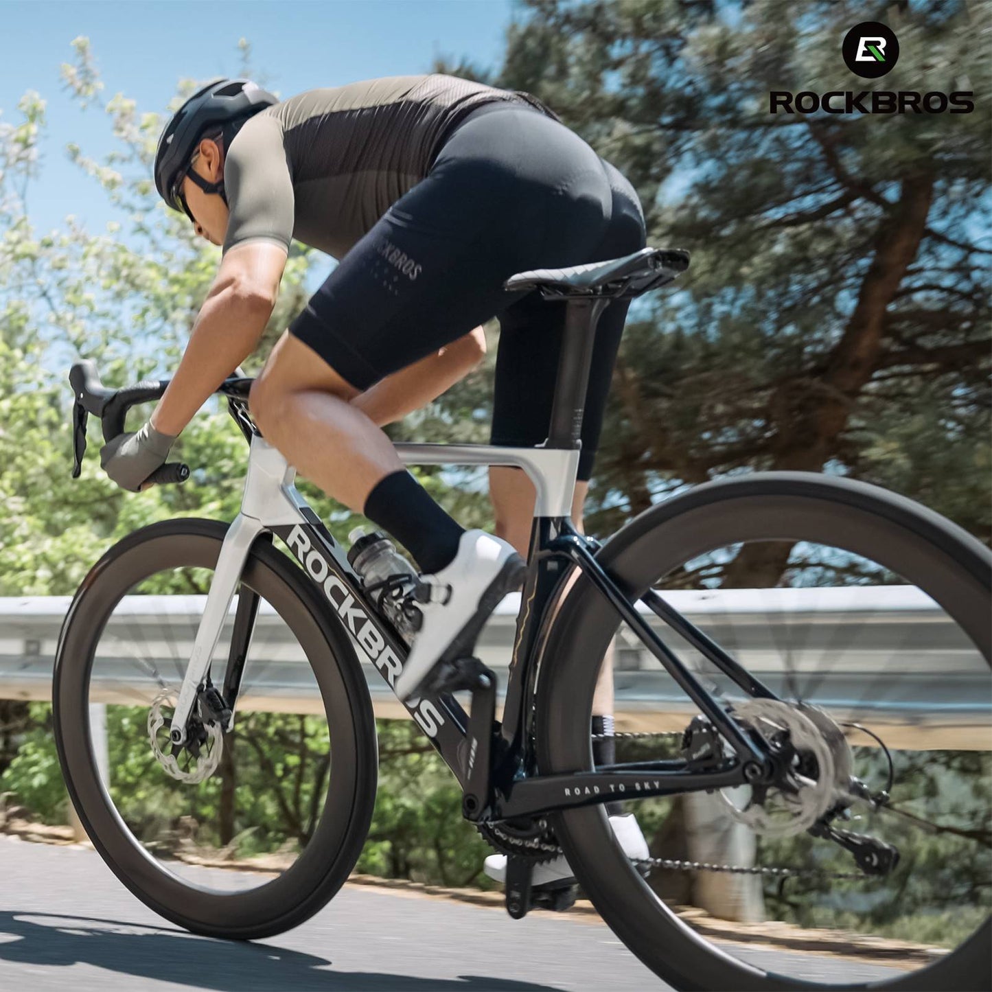 T700 Carbon Laufradsatz 55mm Scheibenbremse Steckachse Laufrad Set für Rennrad Inklusive Vakuum-Reifenkissen ROCKBROS