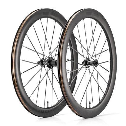 T700 Carbon Laufradsatz 55mm Scheibenbremse Steckachse Laufrad Set für Rennrad Inklusive Vakuum-Reifenkissen ROCKBROS