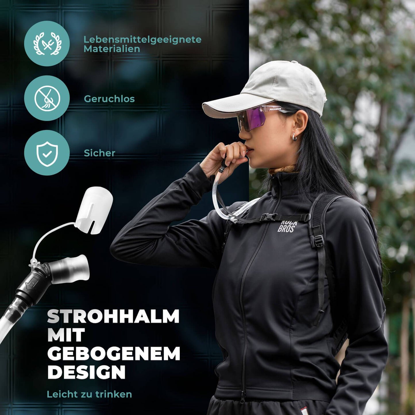 Trinkblase 2L mit Trinkschlauch Leichte TPU Wasserblase ROCKBROS