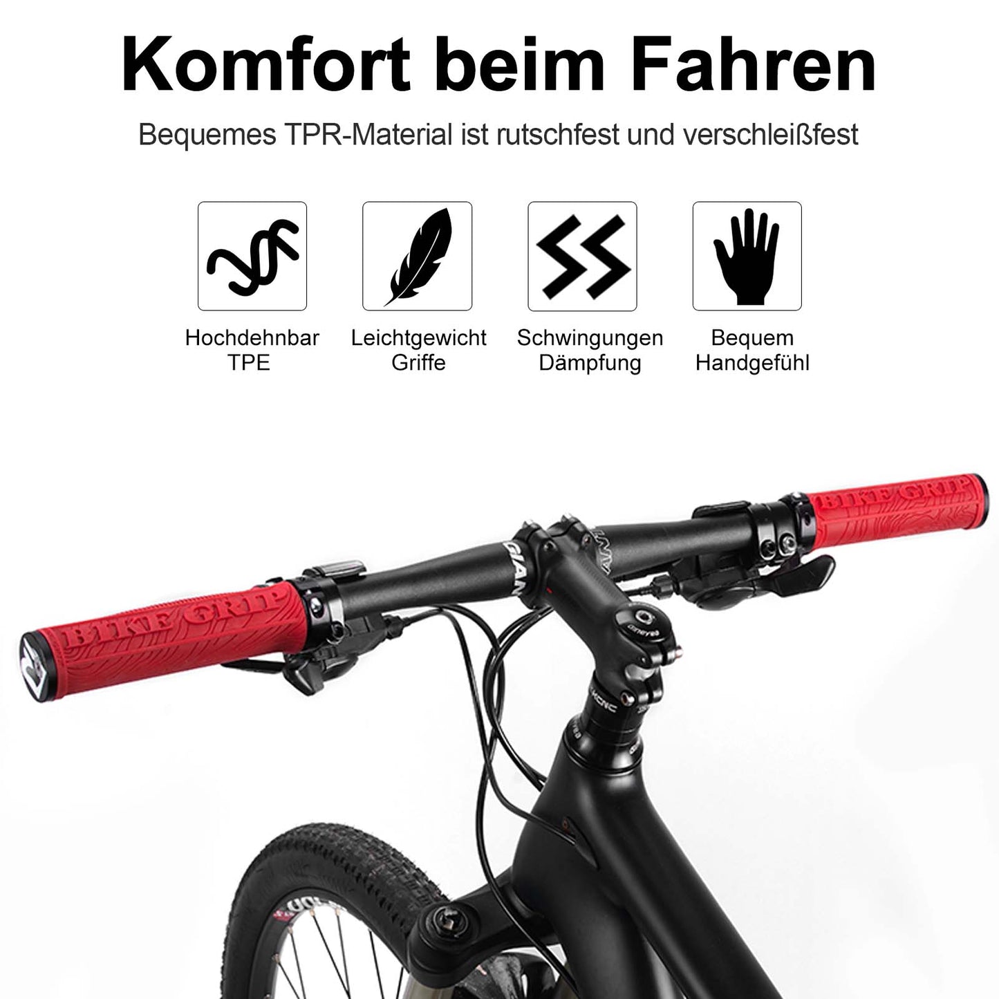 Ultra-Leicht Fahrradgriffe aus Gummi mit Aluminium Lock-on Design ROCKBROS