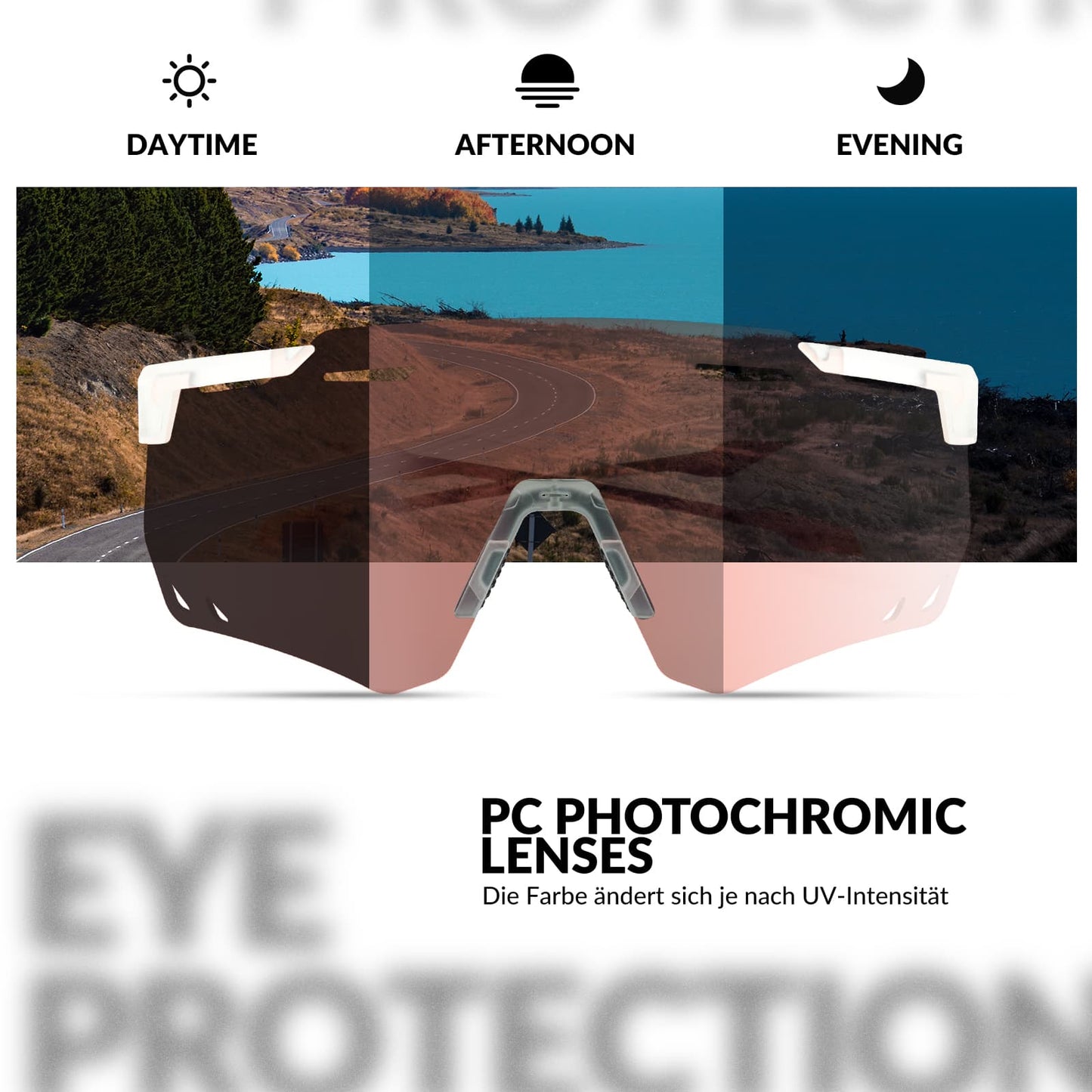 Ultraleicht Fahrradbrille Selbsttönende Sonnenbrille mit UV400-Schutz ROCKBROS