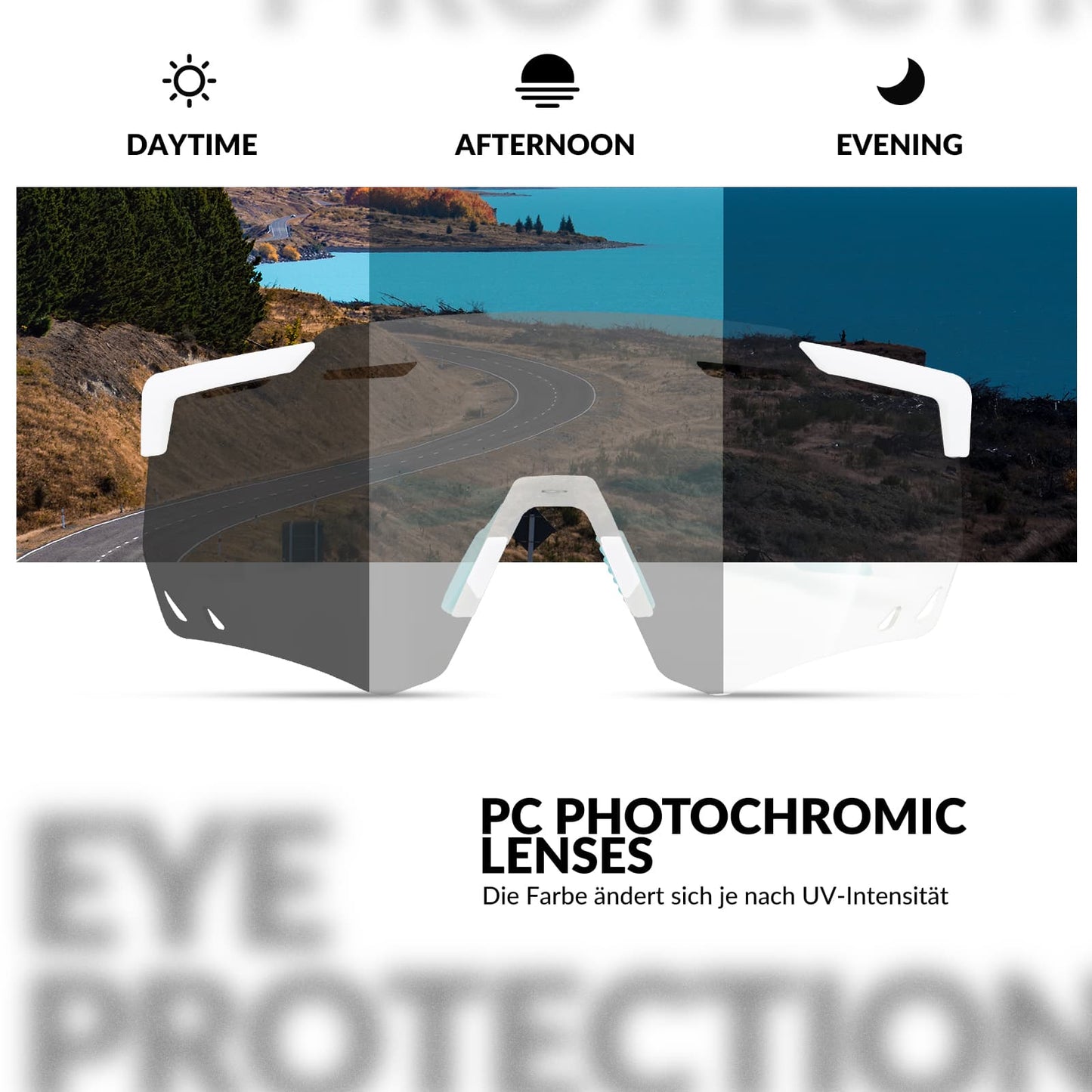 Ultraleicht Fahrradbrille Selbsttönende Sonnenbrille mit UV400-Schutz ROCKBROS