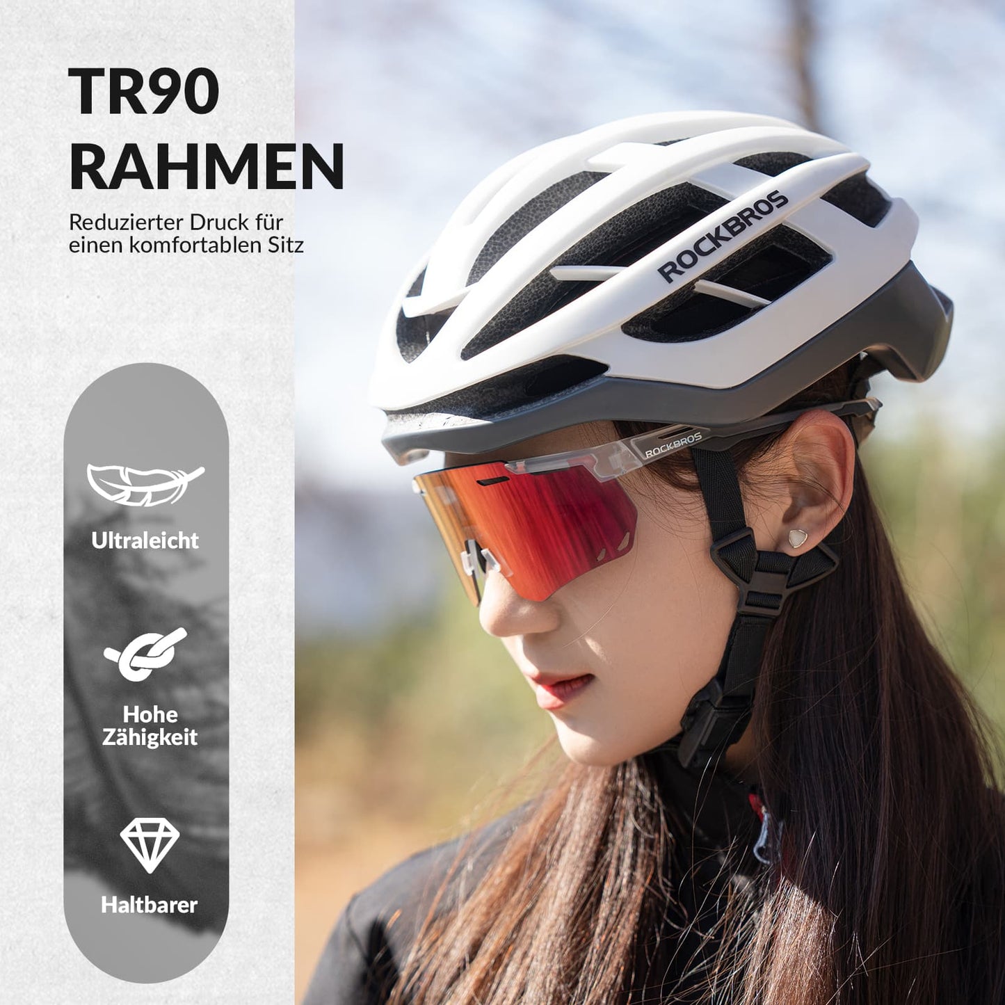 Ultraleicht Fahrradbrille Selbsttönende Sonnenbrille mit UV400-Schutz ROCKBROS