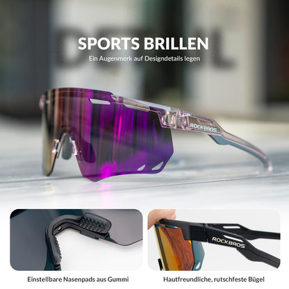 Ultraleicht Fahrradbrille Selbsttönende Sonnenbrille mit UV400-Schutz ROCKBROS