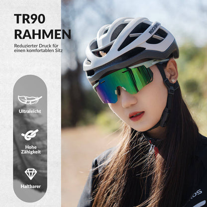 Ultraleicht Fahrradbrille Selbsttönende Sonnenbrille mit UV400-Schutz ROCKBROS