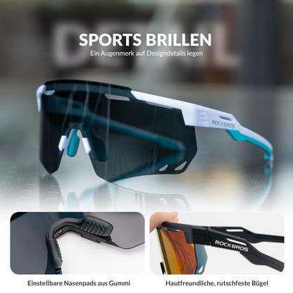 Ultraleicht Fahrradbrille Selbsttönende Sonnenbrille mit UV400-Schutz ROCKBROS