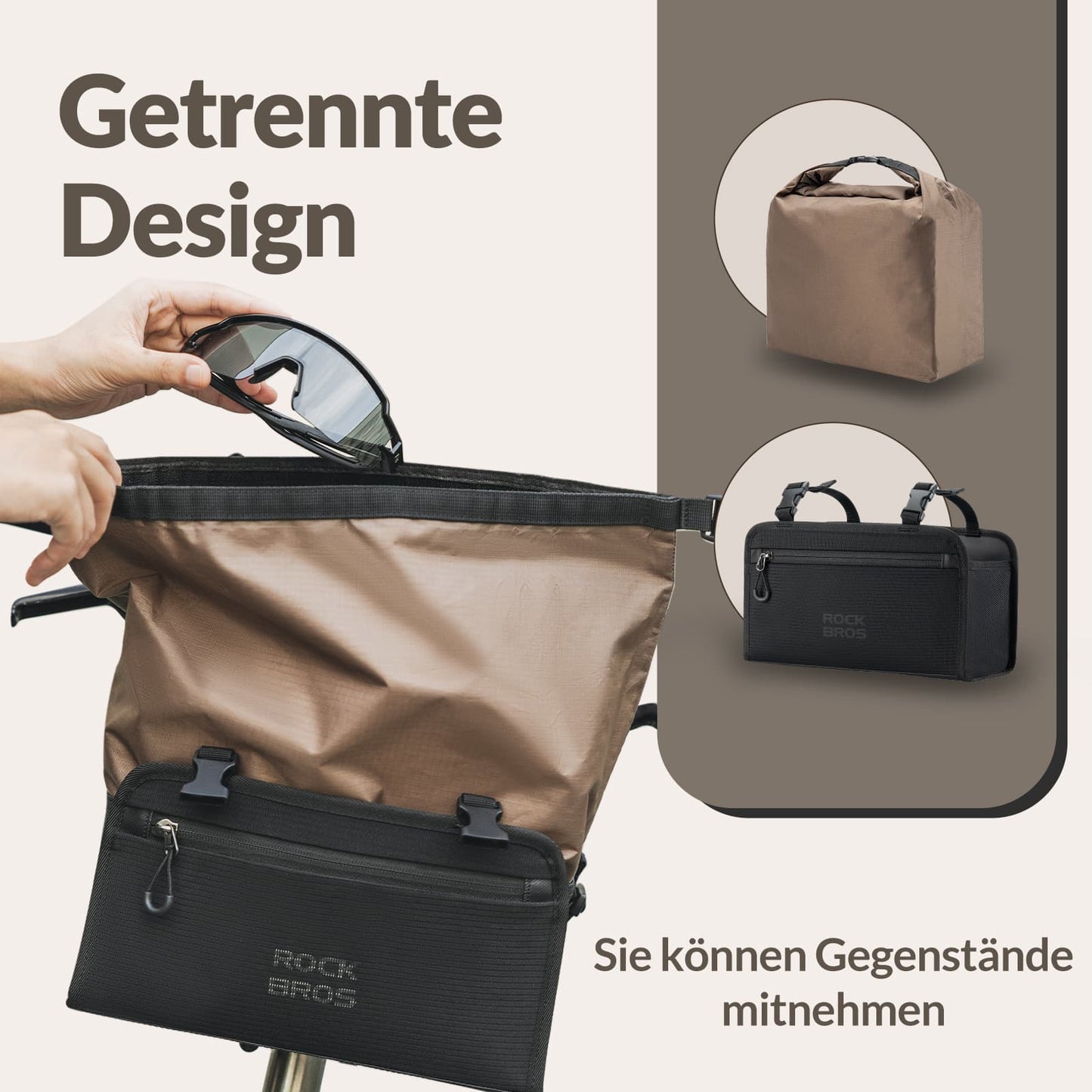 Wasserdicht Lenkertasche Abnehmbar Fahrradkorb ca.5,5L ROCKBROS